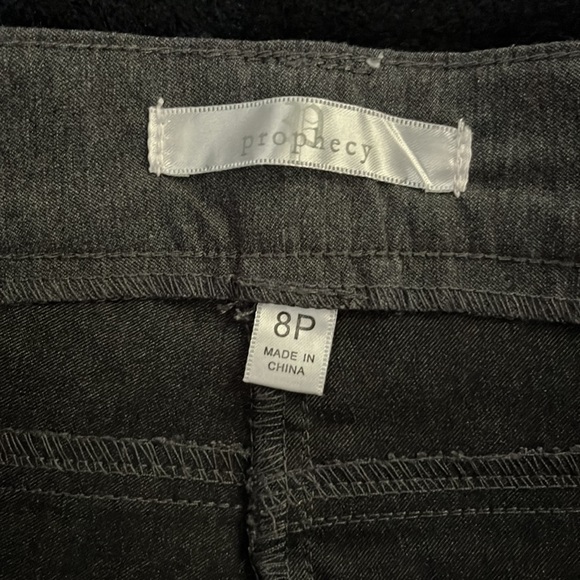 Charcoal Grey stretch skinny pant 8 skinny chino leggings leather trim Prophecy - Picture 5 of 11